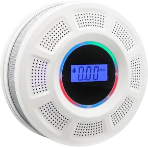 Smoke and Carbon Monoxide Detector Combo Powered by Battery, 2 in 1 CO & Smoke Alarm with LED Warning Light Indicators for Home, Travel, RV, Garage (1Pack)