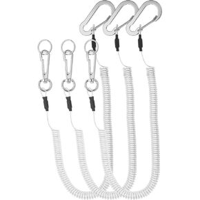 PATIKIL Retractable Spring Coil Straps, Spiral Stretchy Safety Lanyard Cord with Aluminium Rotatable Clip