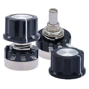 Taiss 2pcs RV24YN20S 2K Potentiometer B202 Carbon Film Rotary Potentiometer Single-Turn Potentiometer with 2pcs A03 knob