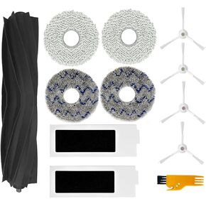 Replacement Part Kit for Ecovacs Deebot T20 Omni, T20 PRO, T20 MAX Vacuum Cleaner, 1 Rubber Main Brush, 2 Filters, 4 Mop Pads, 4 Side Brushes Accessories Attachments
