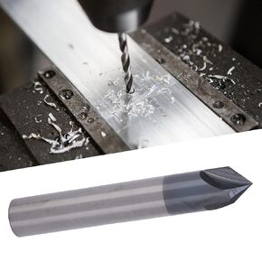 Chamfer End Mill, 3 Flute 90° Tungsten Steel Milling Cutter Bit CNC Polishing Carving for Wood/Alloy Steels/Hardened(D6*90°*50L)