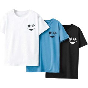 Floerns Boy's 3 Pcs Short Sleeve Graphic Print Round Neck Loose Fit Tee Shirt
