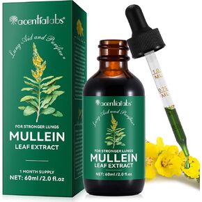 Mullein Drops for Lungs, Mullein Leaf Tincture Drops | 2 fl oz |Mullein Leaf Extract for Lungs Detox and Respiratory Lung Health, Support for Respiratory, Natural Herbal Supplement