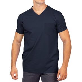 Runcati Mens Short Sleeve T-Shirts Casual Summer Beach Cotton V Neck Tee Tops with Pocket