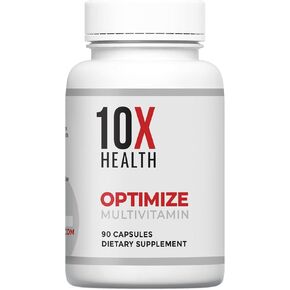 10X Health Optimize Methylated Multivitamin for Men & Women - Vitamins & Minerals with 5-MTHF, B Complex, NAC, Magnesium & Zinc Multivitamins - Multi Vitamins for Adults - 90 Capsules