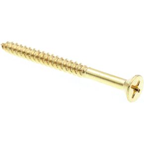 Prime-Line 9036667 Wood Screw, Flat Head Phillips, #14 X 3 in, Solid Brass, Pack of 15