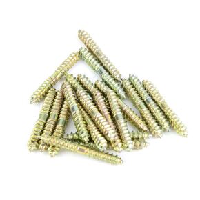 Dowel Screws, 20pcs 0.2x1.57" Double Ended Screw Woodworking Furniture Connectors for Making Joints