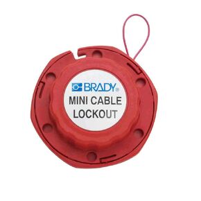 Brady - 50940 Mini Cable Lockout, 1/16" Diameter, 8' Length, Steel Cable, Red and Black