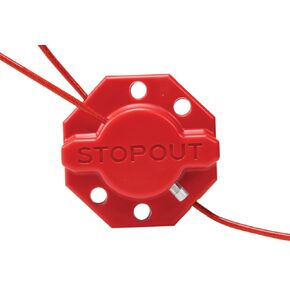 Accuform KDD637 STOPOUT Twist 'n Lock Cinch Lockout Hasp with 6-ft. Red Plastic-Coated Steel Cable, Polycarbonate, Red