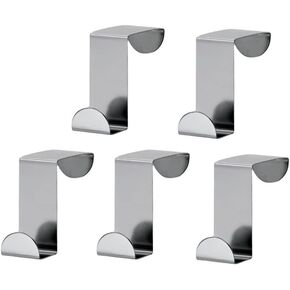 خطافات تعليق من الفولاذ المقاوم للصدأ فوق الباب، منظم شماعات على شكل حرف Z فضي سلس على شكل حرف Z للمطبخ والحمام وغرفة النوم والمكتب (5 عبوات) in Kuwait