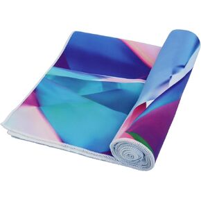 Yoga Design LAB | The HOT Yoga Towel | Premium Non Slip Colorful Towel | Designed in Bali | Eco Printed + Quick Dry + Mat Sized | Ideal for Hot Yoga, Bikram, Ashtanga, Sport, Travel! (Crystal)