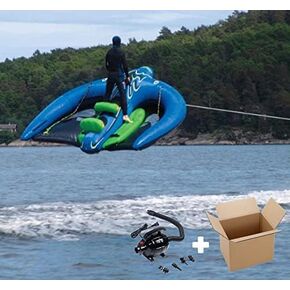 Inflatable Flying Manta Ray Tube 10x9FT Towable PVC Tarpaulin Water Toy for Water Sports Summer Fun