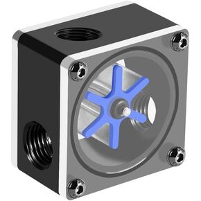 Diyeeni Flow Meter Indicator, G1/4 Thread PC Flow Meter, 6 Impeller 3 Ways PC Water Cooling Flow Meter, with Silicone Sealing Ring