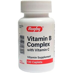 Rugby Vitamin B Complex with Vitamin C Vitamin Supplement 130 Caplets