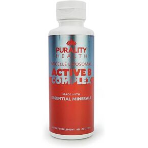 Vitamin B Complex Liquid Supplement, Purality Health, Liposomal Enhanced Absorption, B1, B2, B3, B5, B6, B12 & Biotin + Essential Minerals, 15 Day Supply