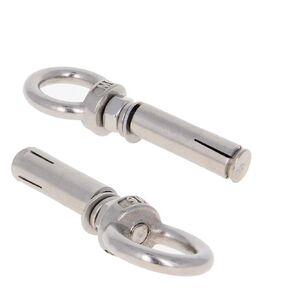 MroMax Expansion Lifting Eyebolt M10x60mm Eye Ring Bolt 3.54" Length 304 Stainless Steel Expansion Bolts with Nuts Eye Hooks Anchor Fastener for Concrete Wall Masonry Ceiling Silver 4Pcs