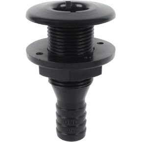 ORLANG Thru Hull Fittings for Boats, ABS Plastic Through Hull Fitting, Thru-Hull Connector Fitting, Boat Plumbing Fittings Accessory, Thru Drain Connector for Boats, Yachts, Marine - White/Black