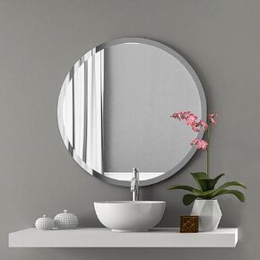 20x30 Inch Frameless Wall Mirror with 1" Beveled Edge, Frameless Rectangle Mirror for Bathroom, Vanity, Living Room