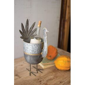 Kalalou Galvanized Turkey Wine Chiller, One Size, Gray