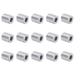 uxcell 15pcs Aluminum Spacer 5mm Bore x 10mm OD x 12mm Length Screw Standoff Bushing Plain Finish Round Metal Spacer for M5 Screws Bolts and Rods