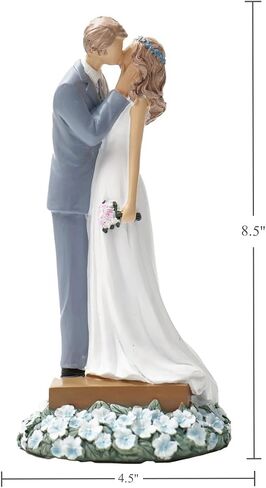 Sweet Newlyweds Kissing Figurine Wedding Decorations Bride Bridegroom Statues Couple Sculpture for Wedding Anniversary Valentine's Gifts Valentines Day Decoration Home Office Table Decor (White) in Saudi Arabia