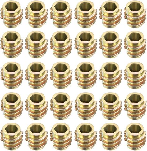 Uxcell الأثاث الخيوط إدراج المكسرات سبائك الزنك عرافة فلوش M4 المواضيع الداخلية 8 مللي متر طول 30 قطعة in Kuwait