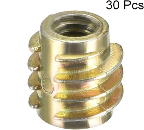 Uxcell الأثاث الخيوط إدراج المكسرات سبائك الزنك عرافة فلوش M4 المواضيع الداخلية 8 مللي متر طول 30 قطعة in Kuwait