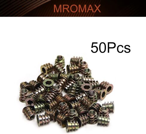 MroMax Hex Threaded Inserts M5 Internal Threads Hex Drive with Flanged 0.39-inch Length Screw in Nut Threaded Wood Inserts Metric,Zinc Alloy Furniture Bolt Fastener Connector for Soft Wood 50pcs in Saudi Arabia