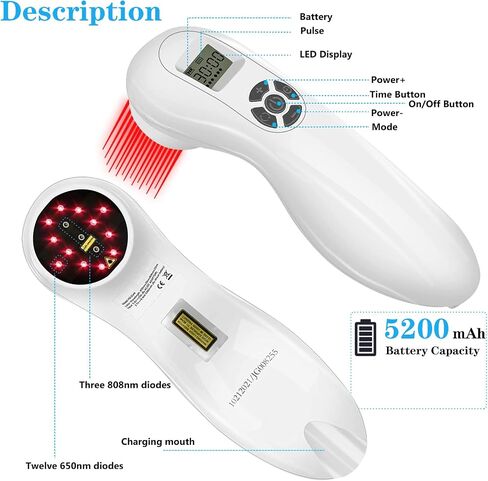 Powerful Cold Red Light Device for Joint and Muscles, Infrared Light Machine Multi-Speed Regulation with Pulse Function(808nm&650nm) in Saudi Arabia