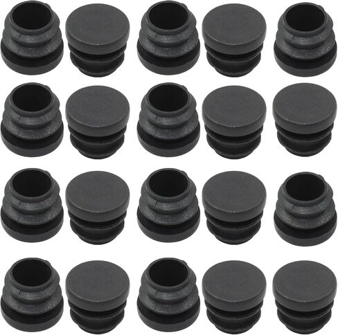 20 Pack 1" Round Plastic Plug, Furniture Pipe Tube Cover Insert Tubing End Caps for Round Tubing Post, Pipe Post, Chairs (Black) in Saudi Arabia