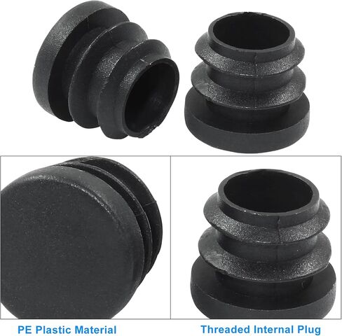 20 Pack 1" Round Plastic Plug, Furniture Pipe Tube Cover Insert Tubing End Caps for Round Tubing Post, Pipe Post, Chairs (Black) in Saudi Arabia