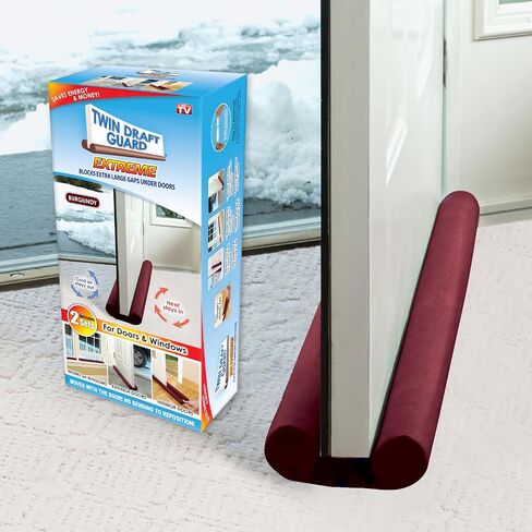 Extreme, Original Door Draft Stopper, Single, Burgundy Year-Round Insulator, Trademarked and Patented Under Door Draft Stopper in Saudi Arabia