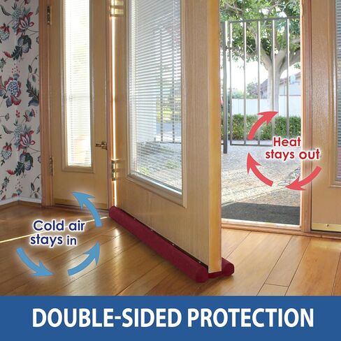 Extreme, Original Door Draft Stopper, Single, Burgundy Year-Round Insulator, Trademarked and Patented Under Door Draft Stopper in Saudi Arabia