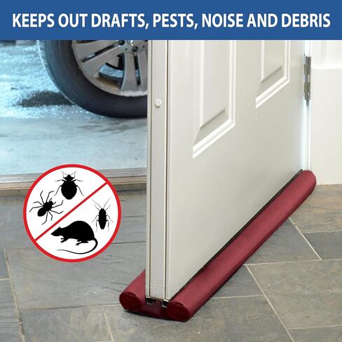 Extreme, Original Door Draft Stopper, Single, Burgundy Year-Round Insulator, Trademarked and Patented Under Door Draft Stopper in Saudi Arabia