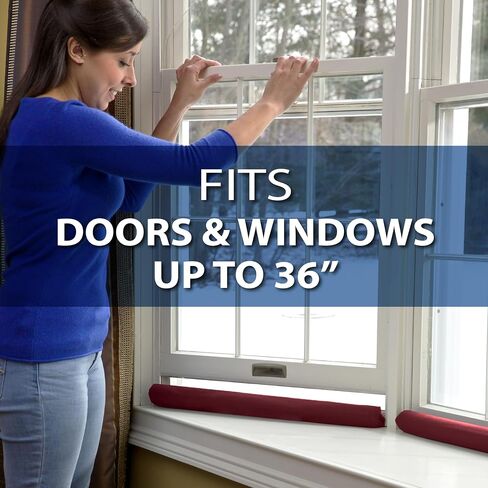 Extreme, Original Door Draft Stopper, Single, Burgundy Year-Round Insulator, Trademarked and Patented Under Door Draft Stopper in Saudi Arabia