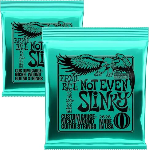 Ernie Ball 2626 Not Even Slinky Electric Guitar Strings 12-56 2 Pack in Saudi Arabia