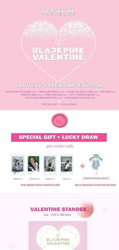 BPTG Blackpink The Game Lovely Valentine Edition Standee+1ea QR Ticket+1ea Game قسيمة+1ea ملصق+8p PhotoCard+حامل+1ea 4Cut PhotoFrame+2ea Multi Decor+1ea باتيسييه زي+تتبع مختوم in Kuwait