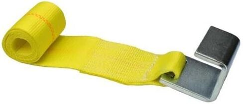 US Cargo Control 4 Inch x 5 Feet Roll Off Container Winch Strap with Flat Hook, Heavy Duty Trailer Winch Strap for Cargo Securement, 5,400 lbs Working Load Limit, Large Flat Hook for Easy Fastening in Kuwait