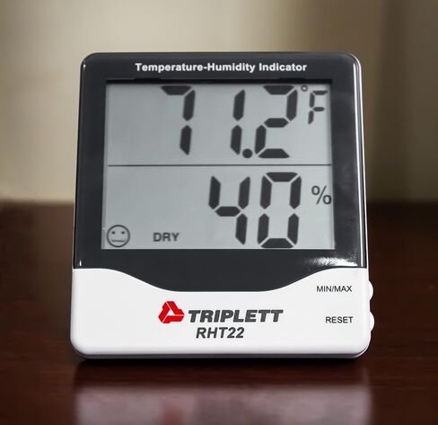 مقياس حرارة رطوبة داخلي رقمي من Triplett RHT22 مزود بشاشة عرض مزدوجة وشهادة إمكانية التتبع إلى NIST - درجة الحرارة والرطوبة in Kuwait