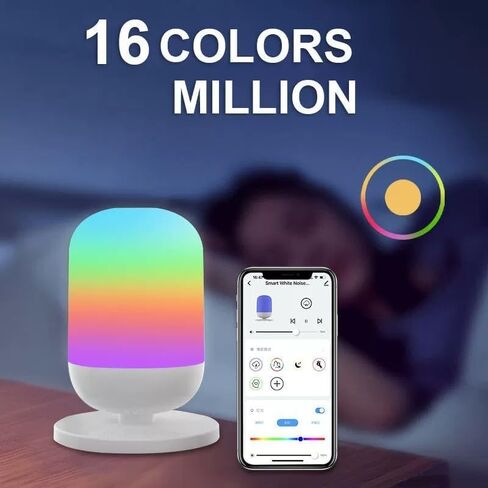 Sound Machine with Night Light. Sound Machine for Sleeping & Relaxing, 34 Non-Looping Sounds, Wake-up Timer, App Remote Control, White Noise Machine for Baby Kid Adults Travel in Kuwait