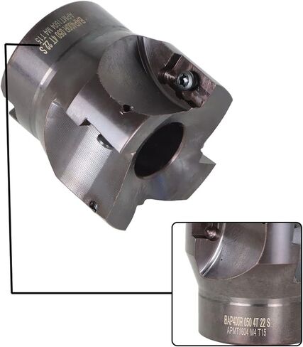 قاطعة طحن نهاية CNC 400R 50 مم R8 FMB22 مقبض طحن لقطع الألواح وتشطيب قطع عمل آلة الطحن مع مفتاح T15 و4 إدراجات كربيد APMT1604 in Saudi Arabia