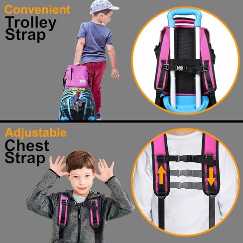 Rangeland Kids Travel Backpack Suitcase Style Lightweight Carry-On Weekender Bag 10L Daypack with Tablet Sleeve and Chest Strap,Black in Kuwait