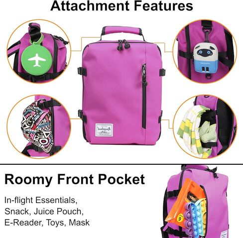 Rangeland Kids Travel Backpack Suitcase Style Lightweight Carry-On Weekender Bag 10L Daypack with Tablet Sleeve and Chest Strap,Black in Kuwait