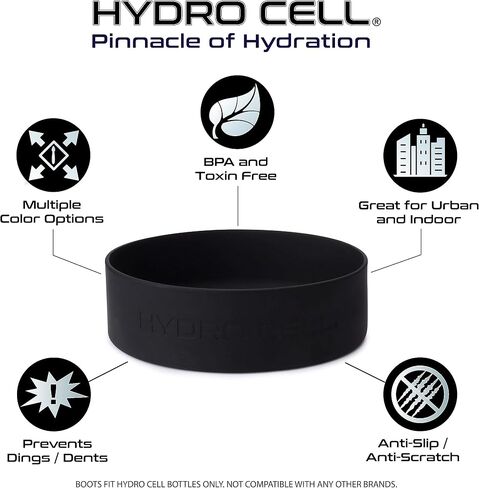 حذاء سفلي من السيليكون من HYDRO CELL - غطاء واقي لزجاجات المياه المصنوعة من الفولاذ المقاوم للصدأ سعة 64 أونصة، 40 أونصة، 32 أونصة، 24 أونصة، 18 أونصة، ملحقات حامي الزجاجة المعزولة المضادة للانزلاق in Kuwait