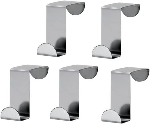 خطافات تعليق من الفولاذ المقاوم للصدأ فوق الباب، منظم شماعات على شكل حرف Z فضي سلس على شكل حرف Z للمطبخ والحمام وغرفة النوم والمكتب (5 عبوات) in Kuwait