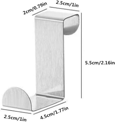 خطافات تعليق من الفولاذ المقاوم للصدأ فوق الباب، منظم شماعات على شكل حرف Z فضي سلس على شكل حرف Z للمطبخ والحمام وغرفة النوم والمكتب (5 عبوات) in Kuwait