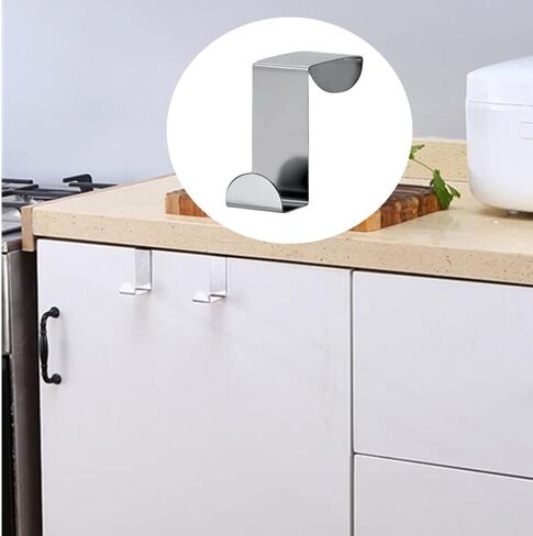 خطافات تعليق من الفولاذ المقاوم للصدأ فوق الباب، منظم شماعات على شكل حرف Z فضي سلس على شكل حرف Z للمطبخ والحمام وغرفة النوم والمكتب (5 عبوات) in Kuwait