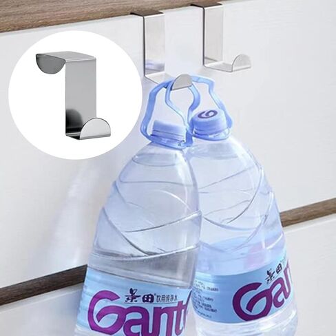 خطافات تعليق من الفولاذ المقاوم للصدأ فوق الباب، منظم شماعات على شكل حرف Z فضي سلس على شكل حرف Z للمطبخ والحمام وغرفة النوم والمكتب (5 عبوات) in Kuwait