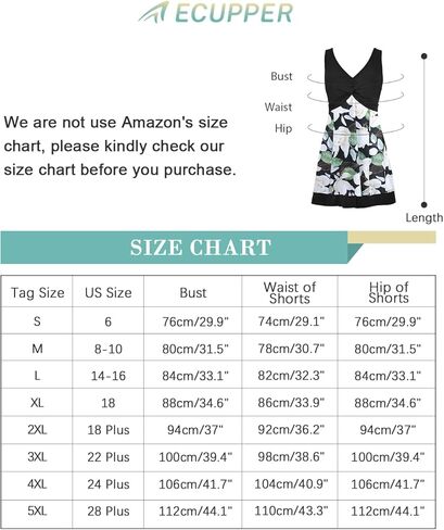 ملابس سباحة نسائية متواضعة من قطعة واحدة من ECUPPER مقاس كبير لباس سباحة متجنب للتحكم في البطن بدلة استحمام على شكل زهور مع شورت in Kuwait