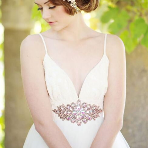 Pardecor حزام كريستال الزفاف حجر الراين زين بريق أحزمة فستان الزفاف مطرز وشاح الزفاف حزام الزفاف حزام الزفاف... in Kuwait